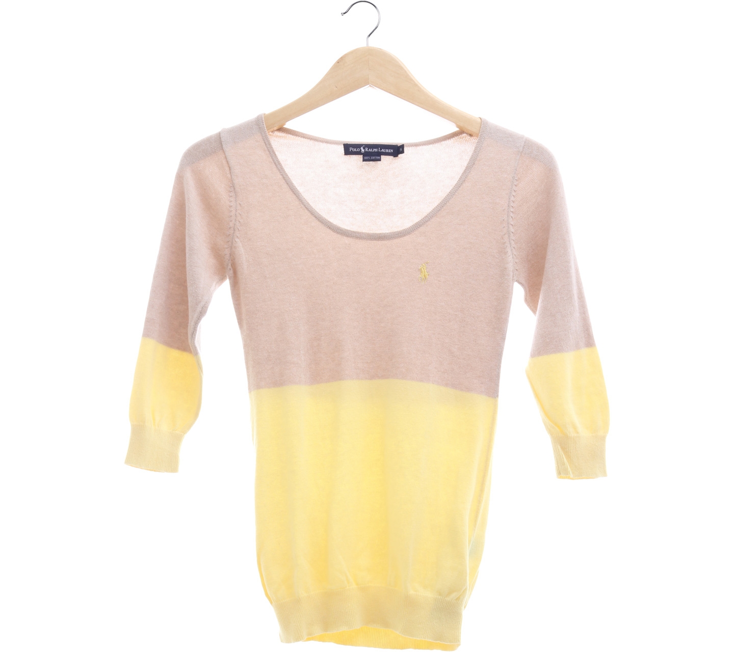 Polo Ralph Lauren Light Brown and Yellow Knit Sweater