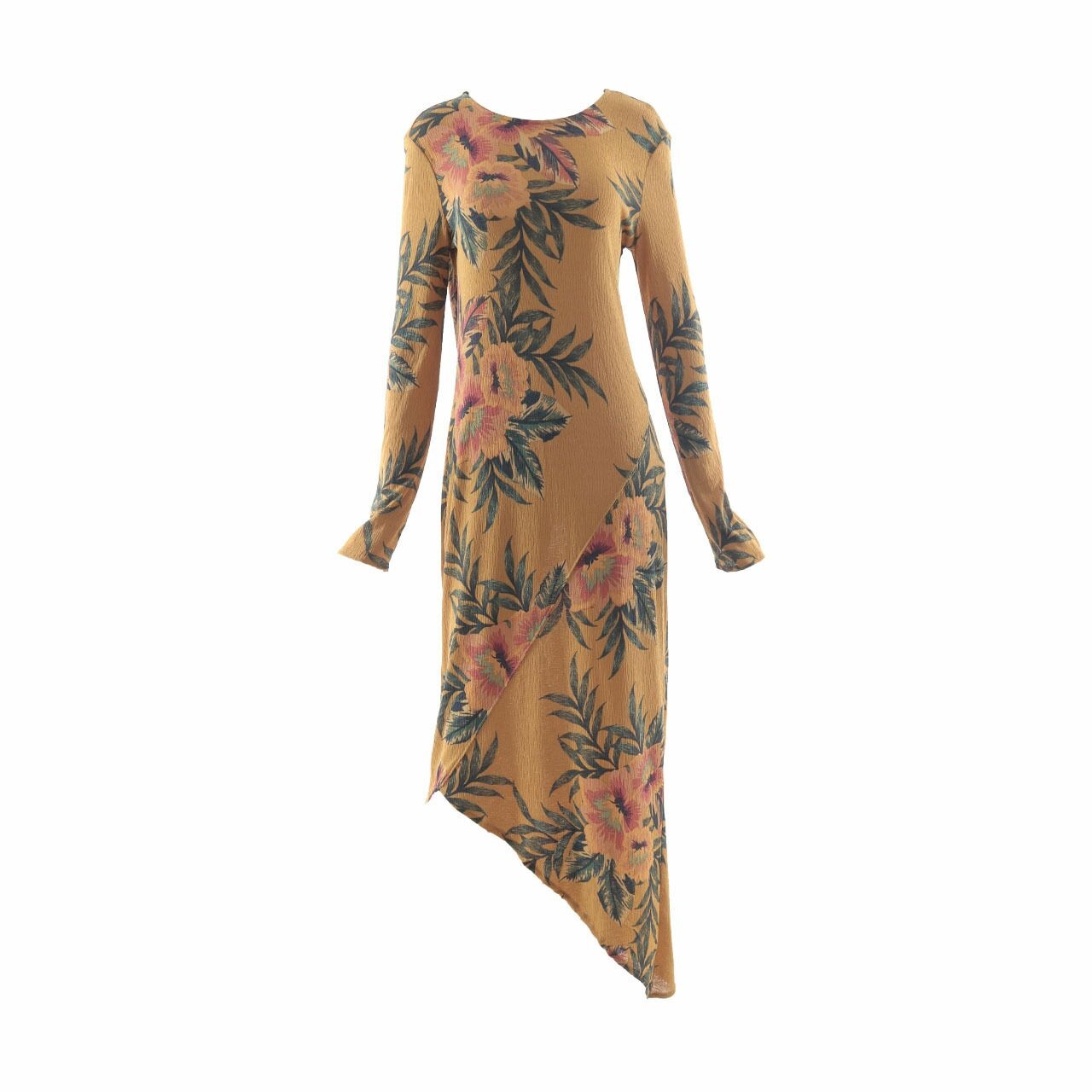Zara Mustard Floral Long Dress