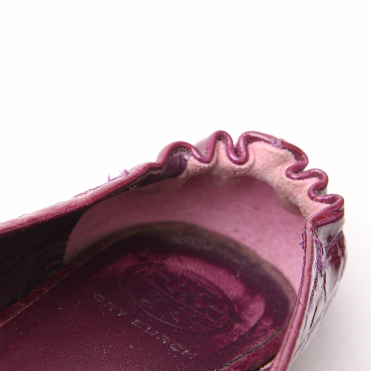Tory Burch Croc Purple Flats