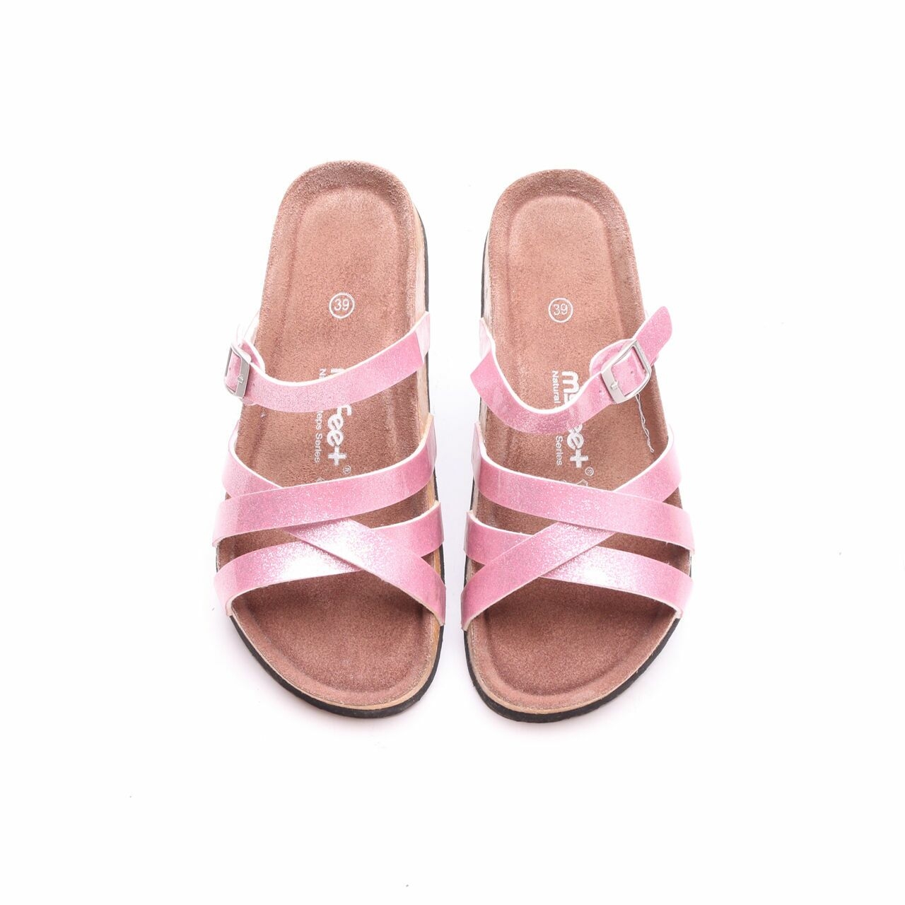 Myfeet Brown List Pink Sandals