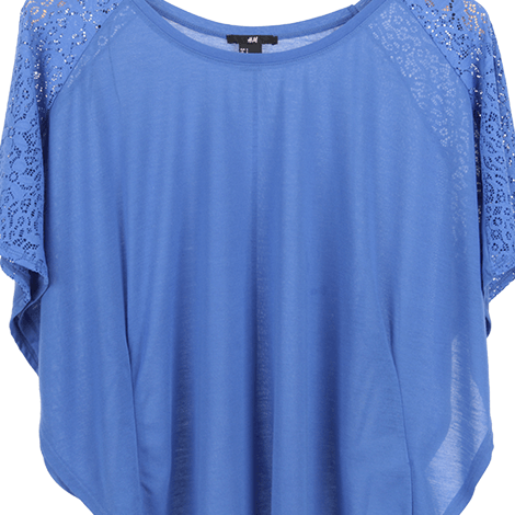 Blue Lace Batwing T-Shirt