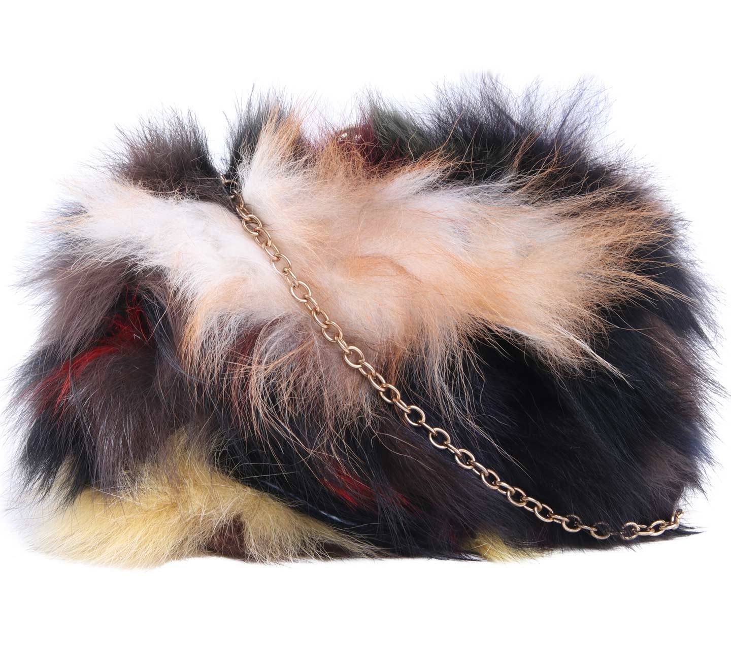 Mel & Molly Multi Color Fur Chains Sling Bag