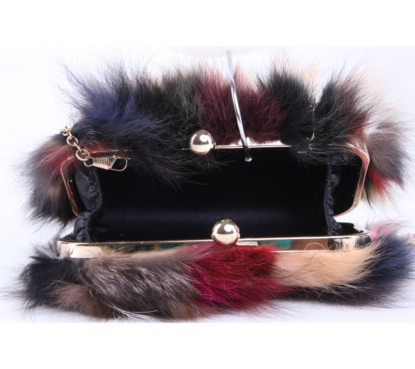 Mel & Molly Multi Color Fur Chains Sling Bag