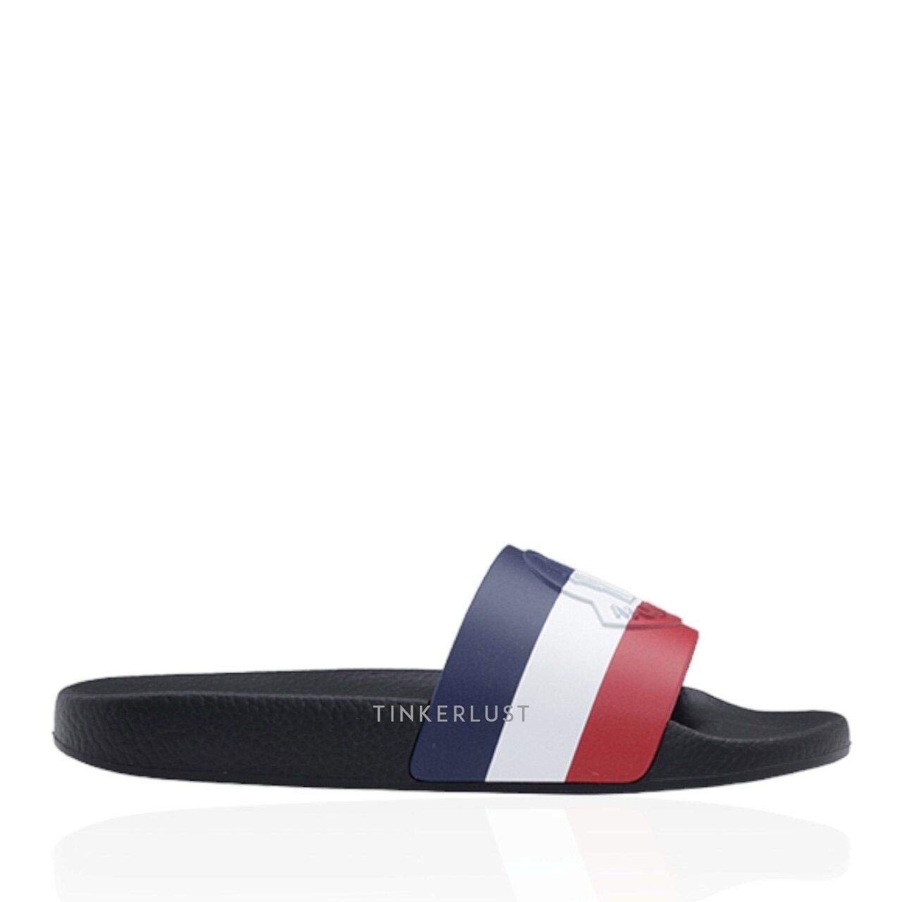 Moncler Women Basile Logo Embossed Slides in Black Sandals