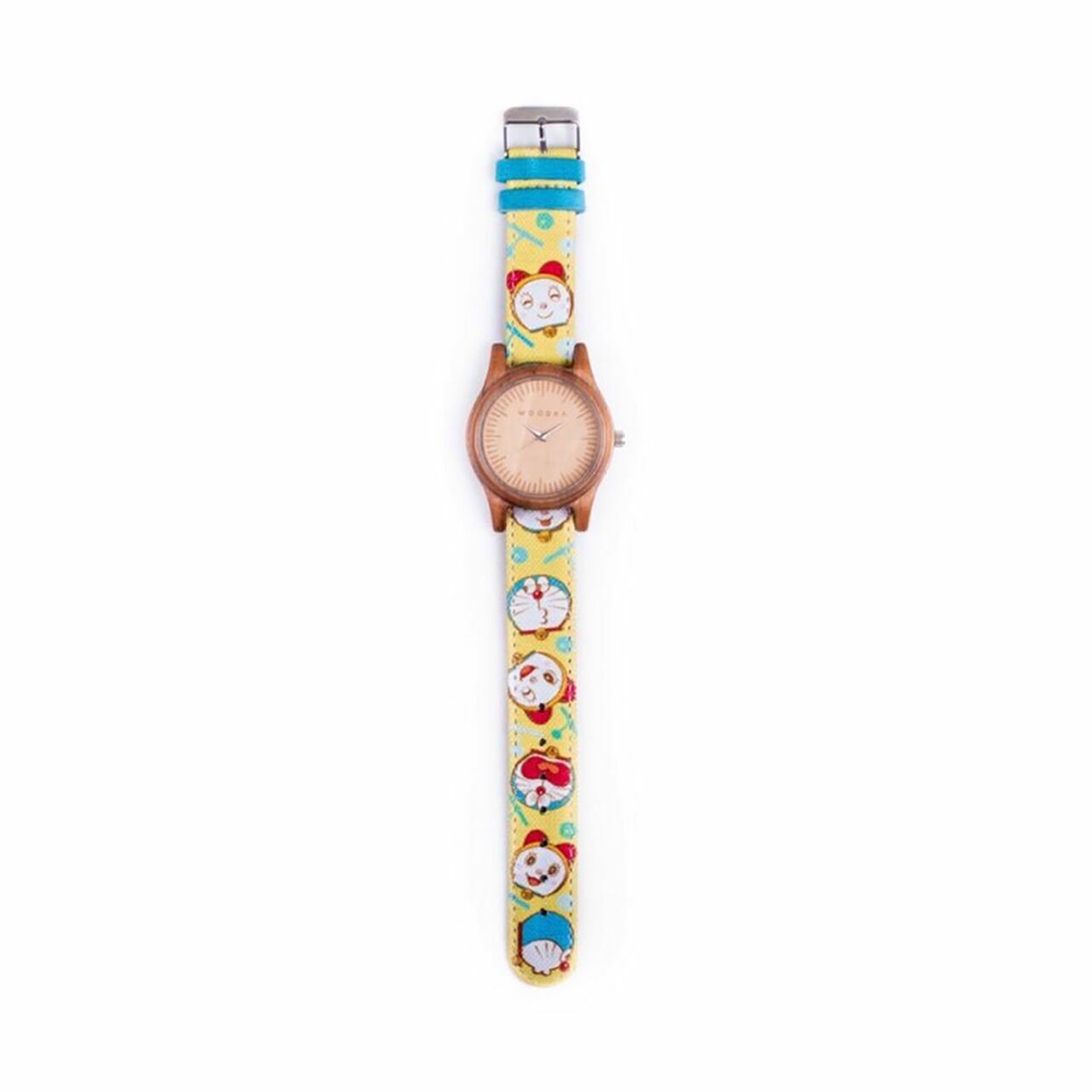 Woodka Loca Jati & Doraemon Yellow Wristwatch