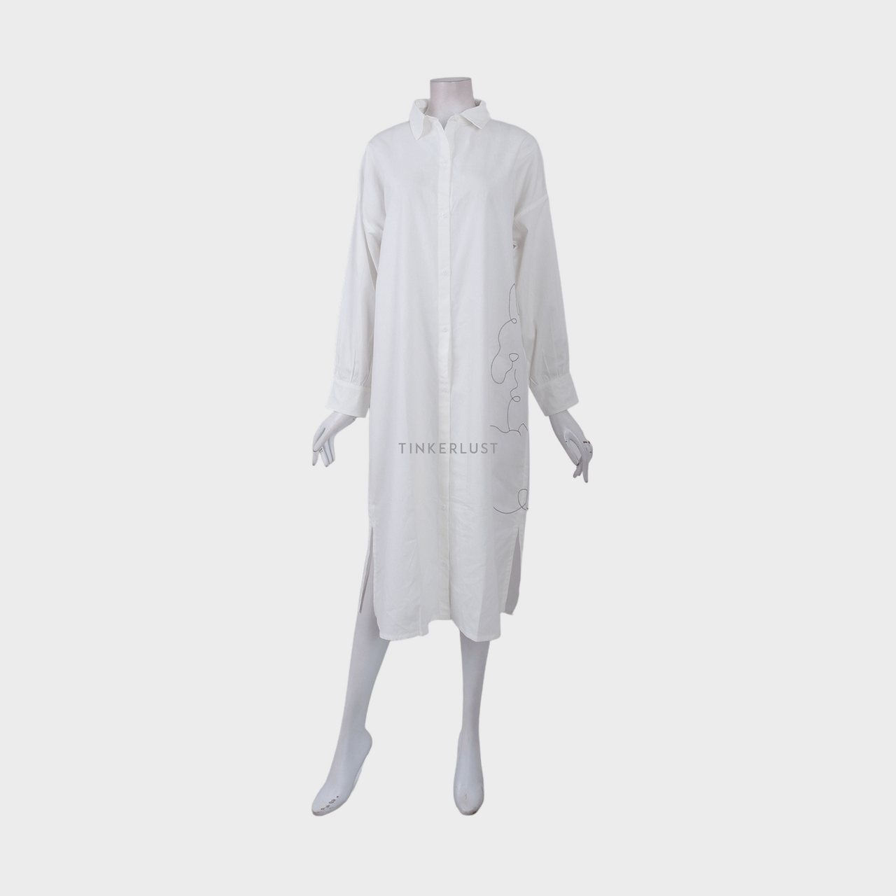 Eunoia Broken White Shirt Midi Dress