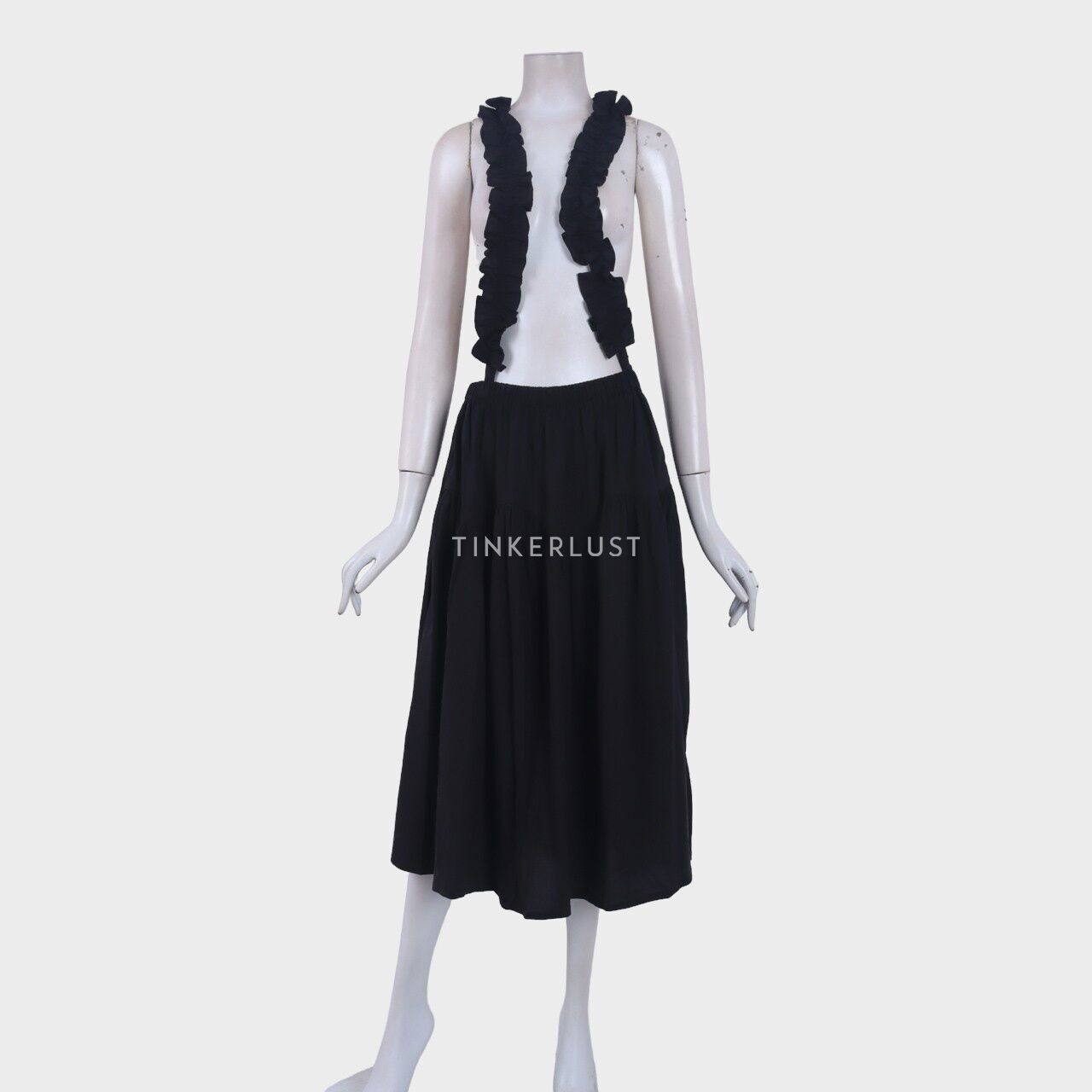 Argyle Oxford Black Midi Skirt