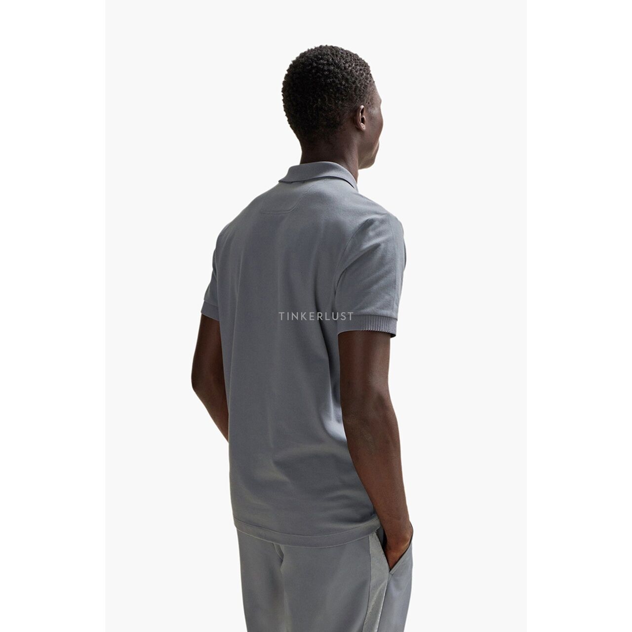 Hugo Boss Men Slim Fit Paule Mirror Polo Shirt in Grey