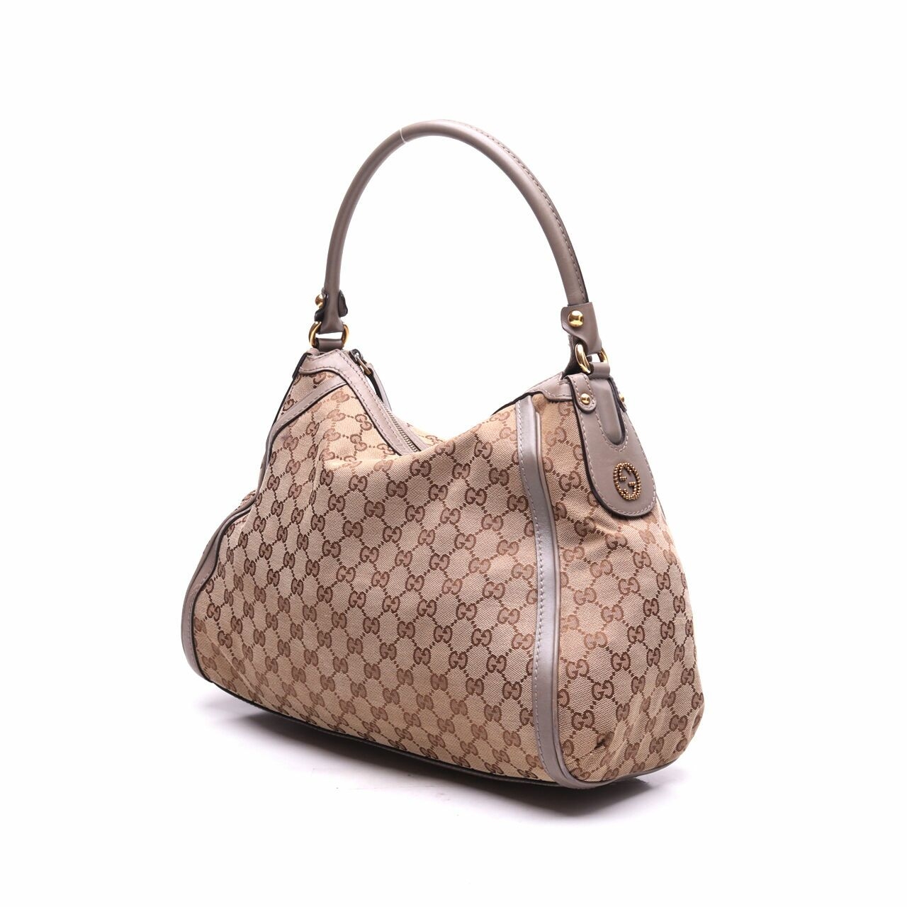 Gucci Beige/Grey Guccissima Leather Scarlett Hobo Shoulder Bag