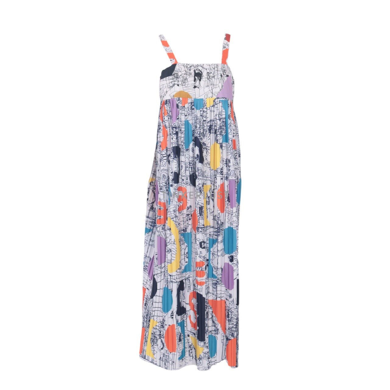 Calla The Label Multi Pattern Pleated Long Dress