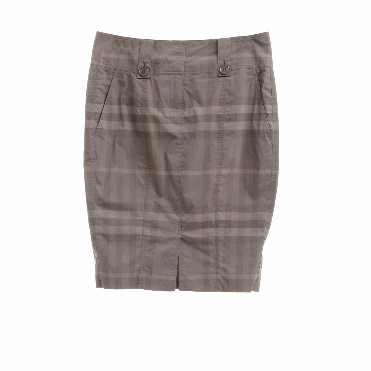 Burberry Grey Plaid Mini Skirt