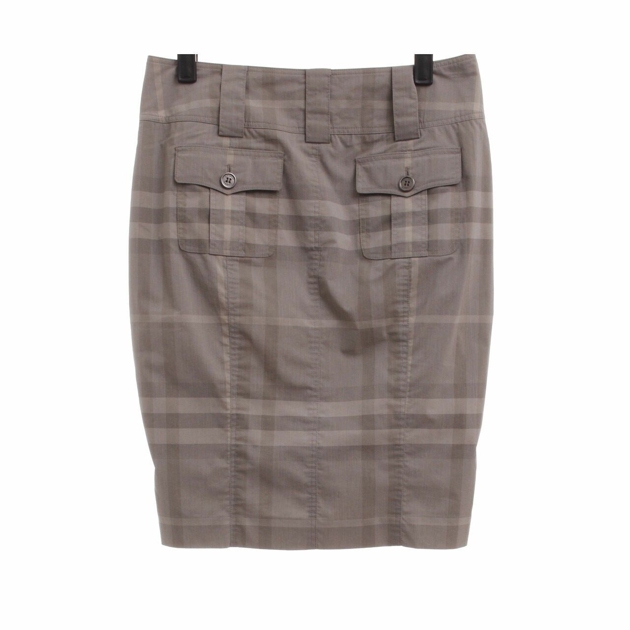 Burberry Grey Plaid Mini Skirt