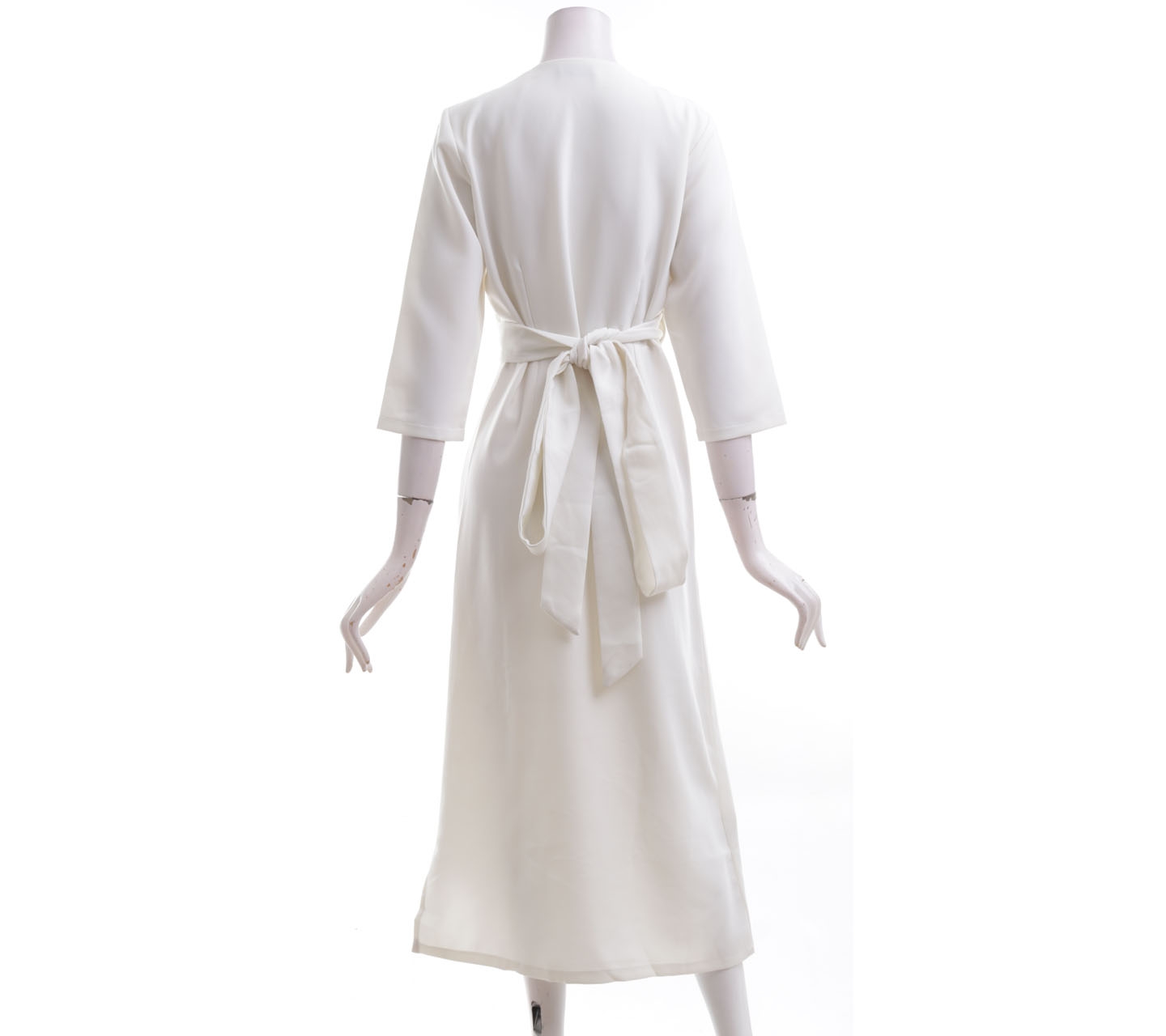 Vezzo Off White Wrrap Midi Dress