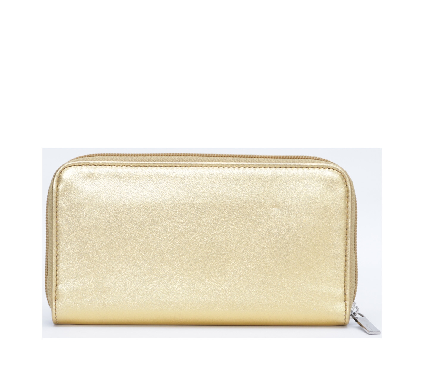 Salvatore Ferragamo Gold Full Zip Wallet