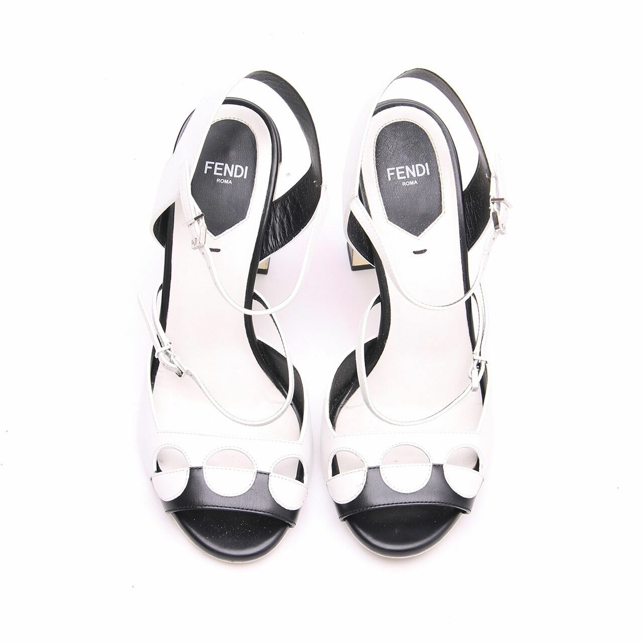 Fendi Bicolor Black & White Polka Dot Heels