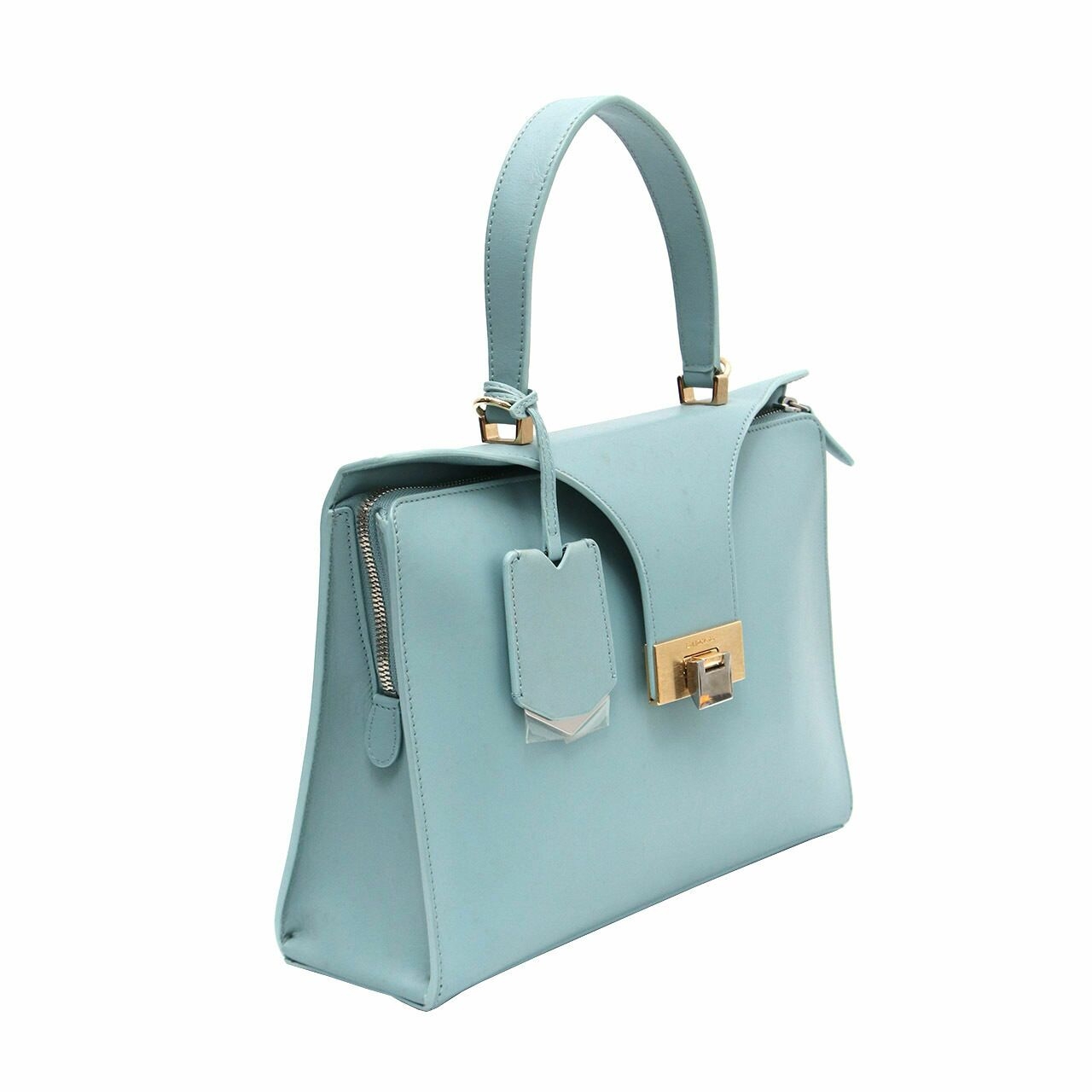 Balenciaga Le Dix Blue Leather Satchel Bag