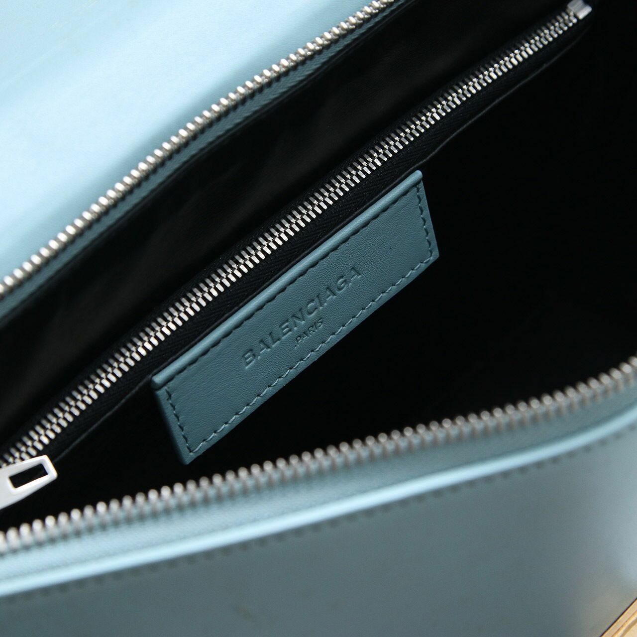 Balenciaga Le Dix Blue Leather Satchel Bag