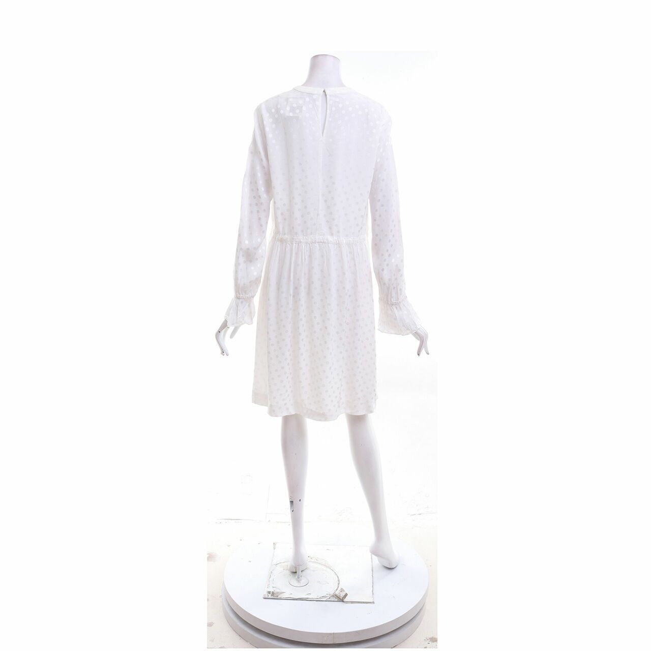 Sandro Lori Polkadot White Mini Dress