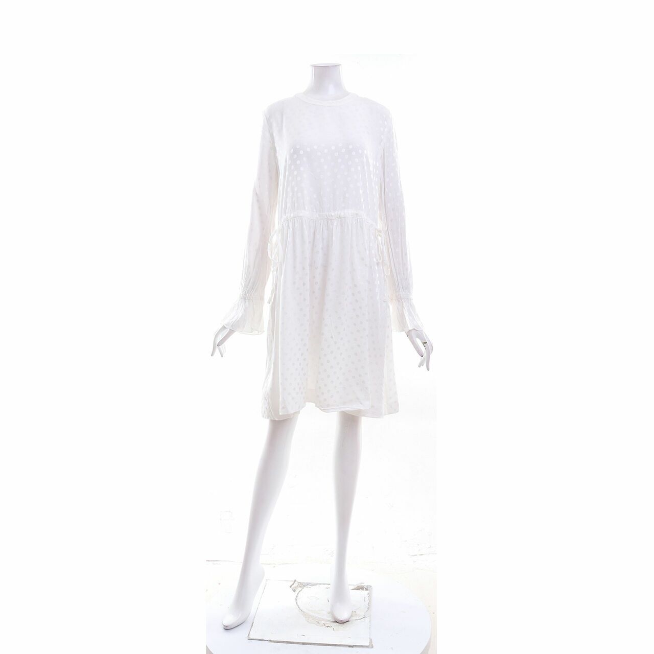 Sandro Lori Polkadot White Mini Dress