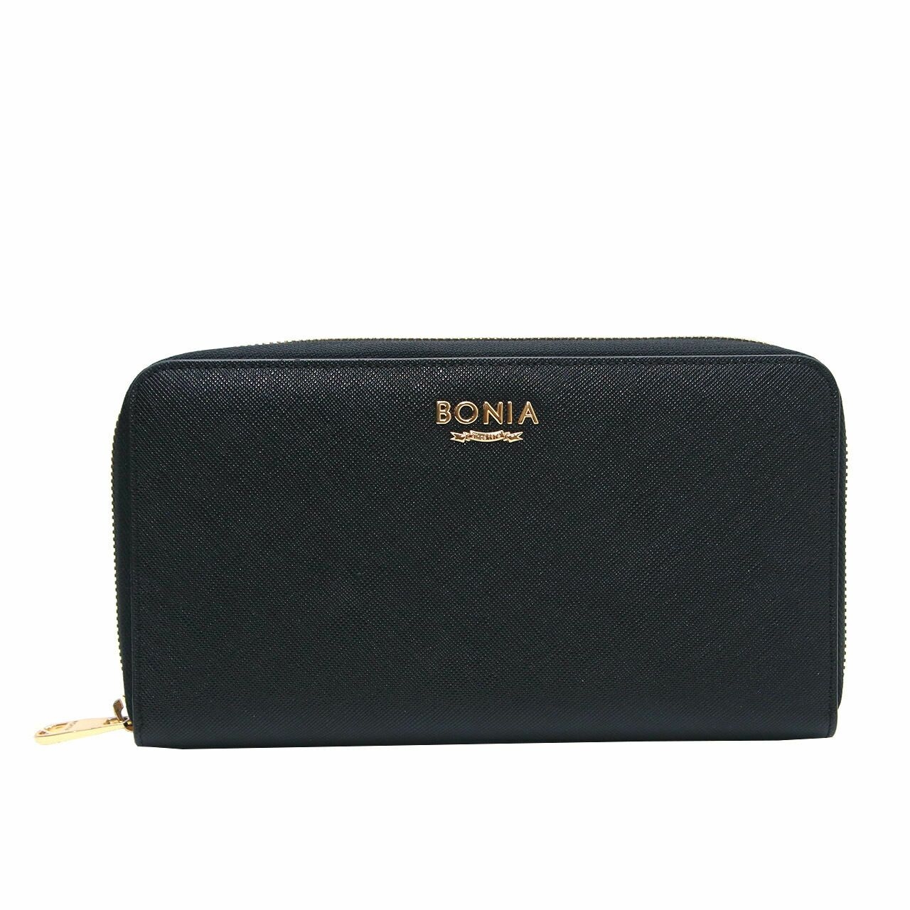 Bonia Saffiano Black Leather Long Wallet