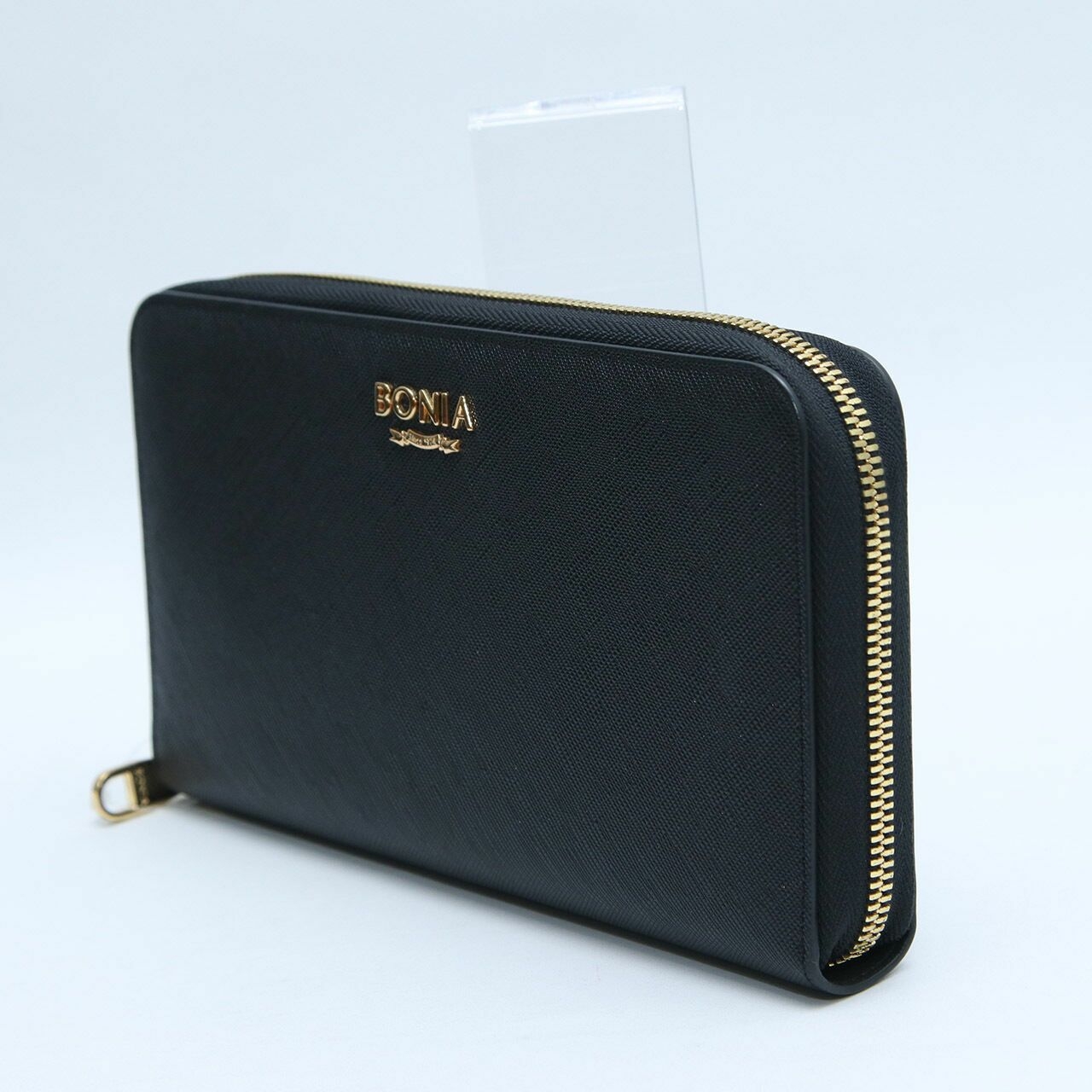 Bonia Saffiano Black Leather Long Wallet