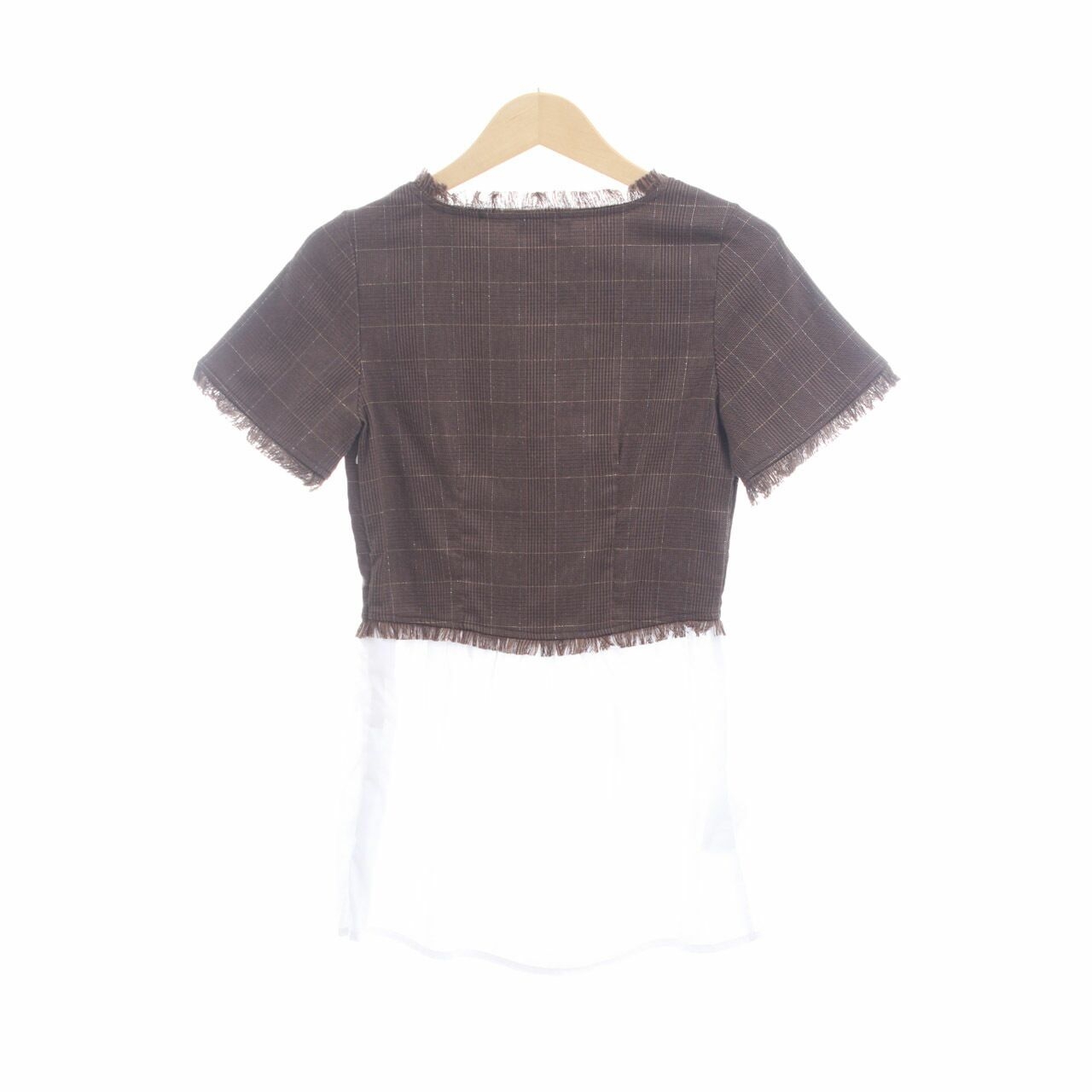United Concepts Brown & White Tweed Blouse
