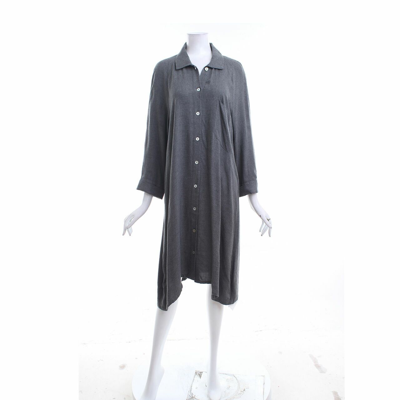 Zara Grey Shirt Midi Dress