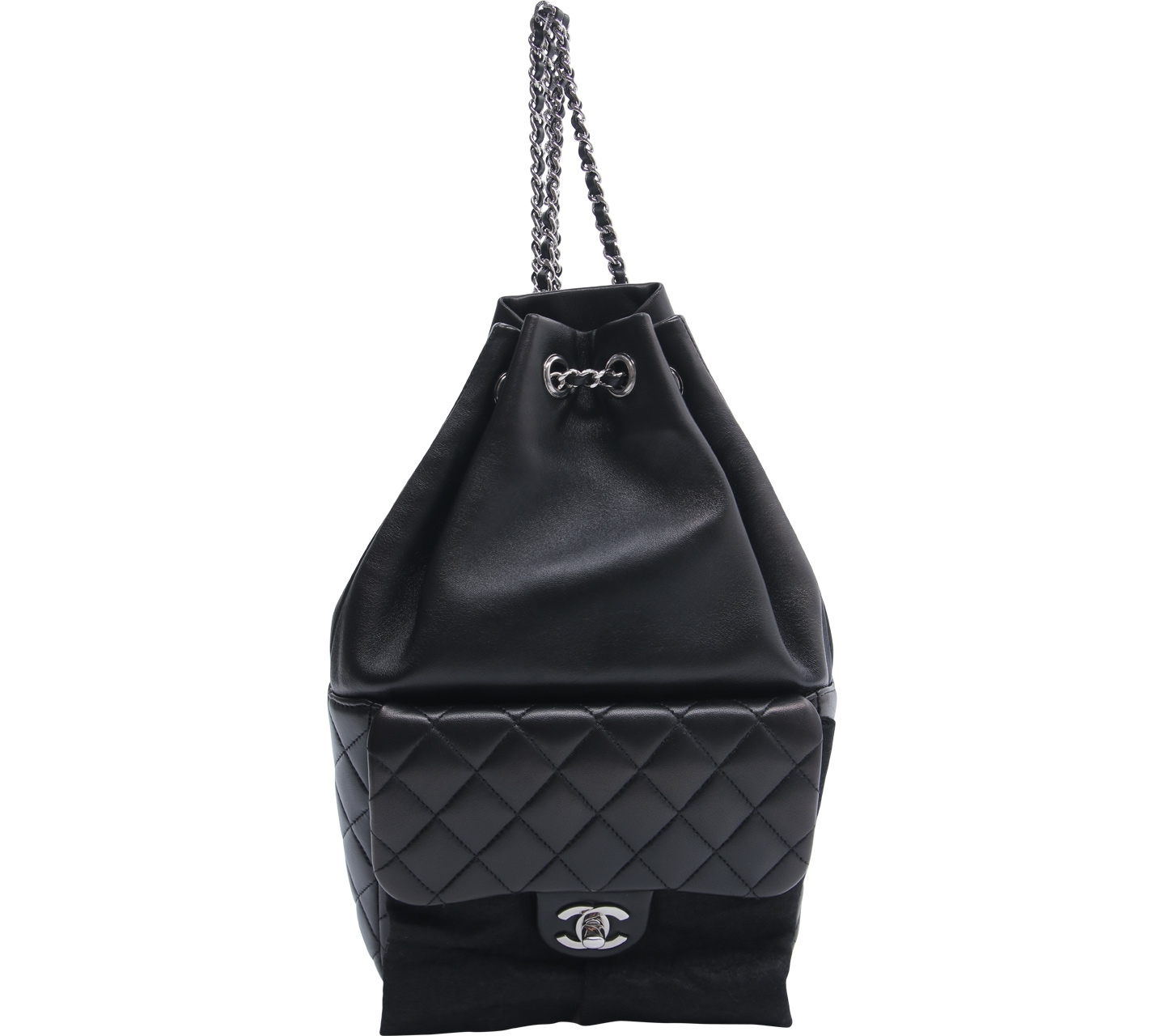 Chanel Black Seeol Leather Backpack