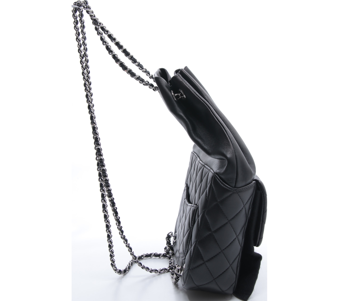 Chanel Black Seeol Leather Backpack