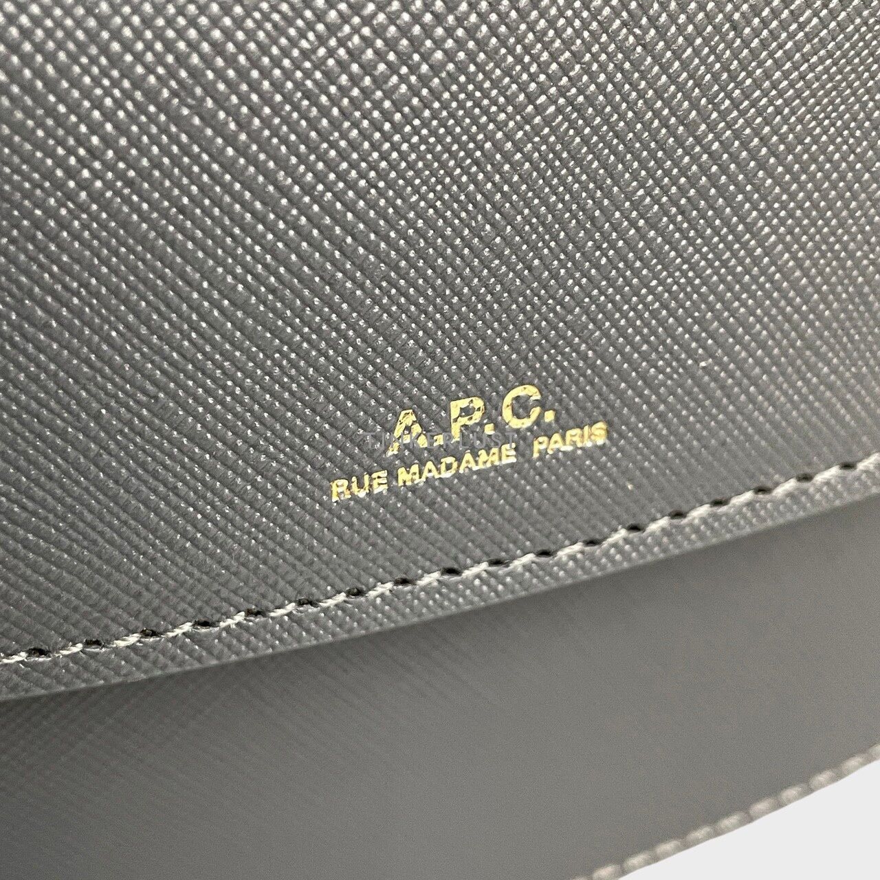 APC Geneve Mini Grey Leather GHW Shoulder Bag