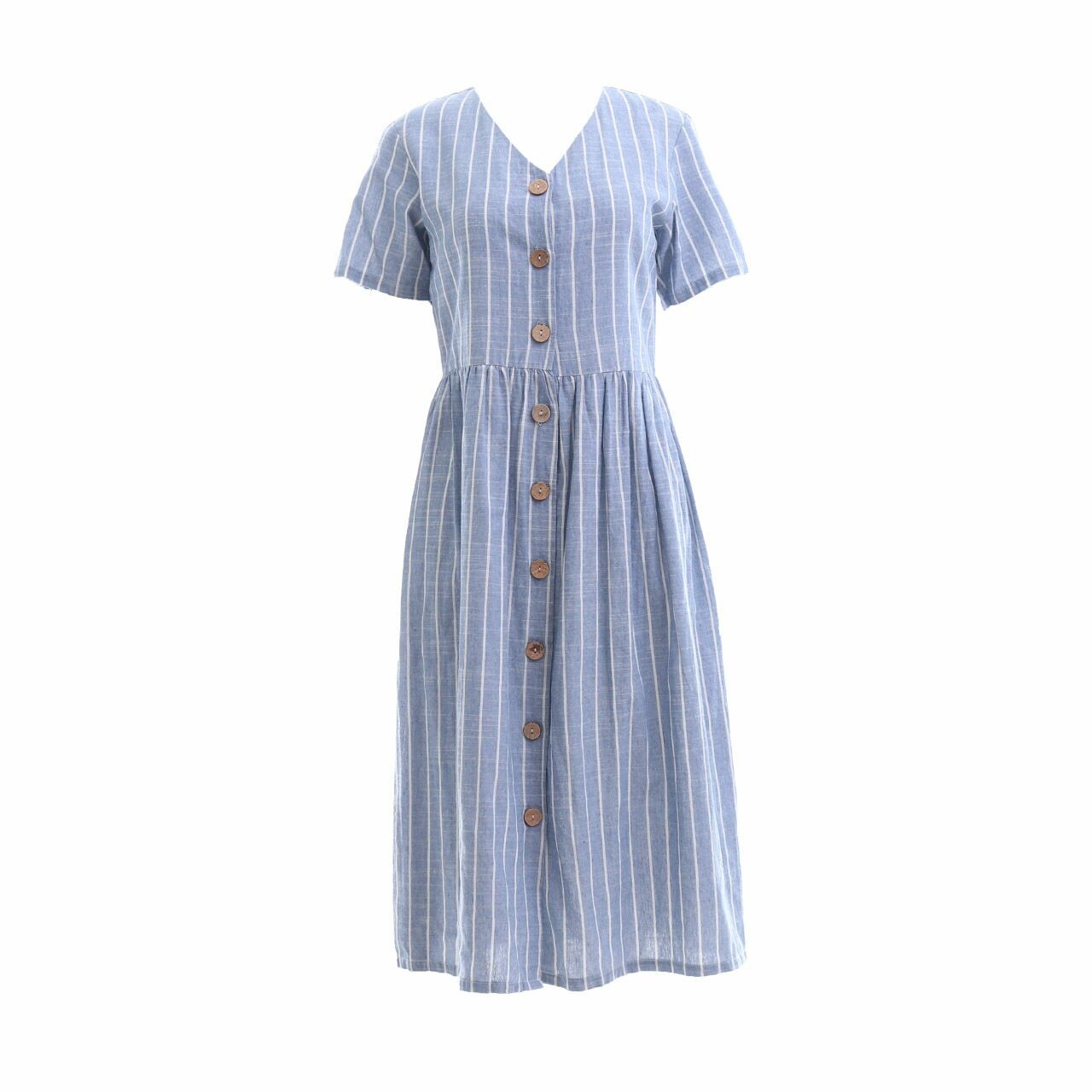 Ramune Blue Stripes Midi Dress