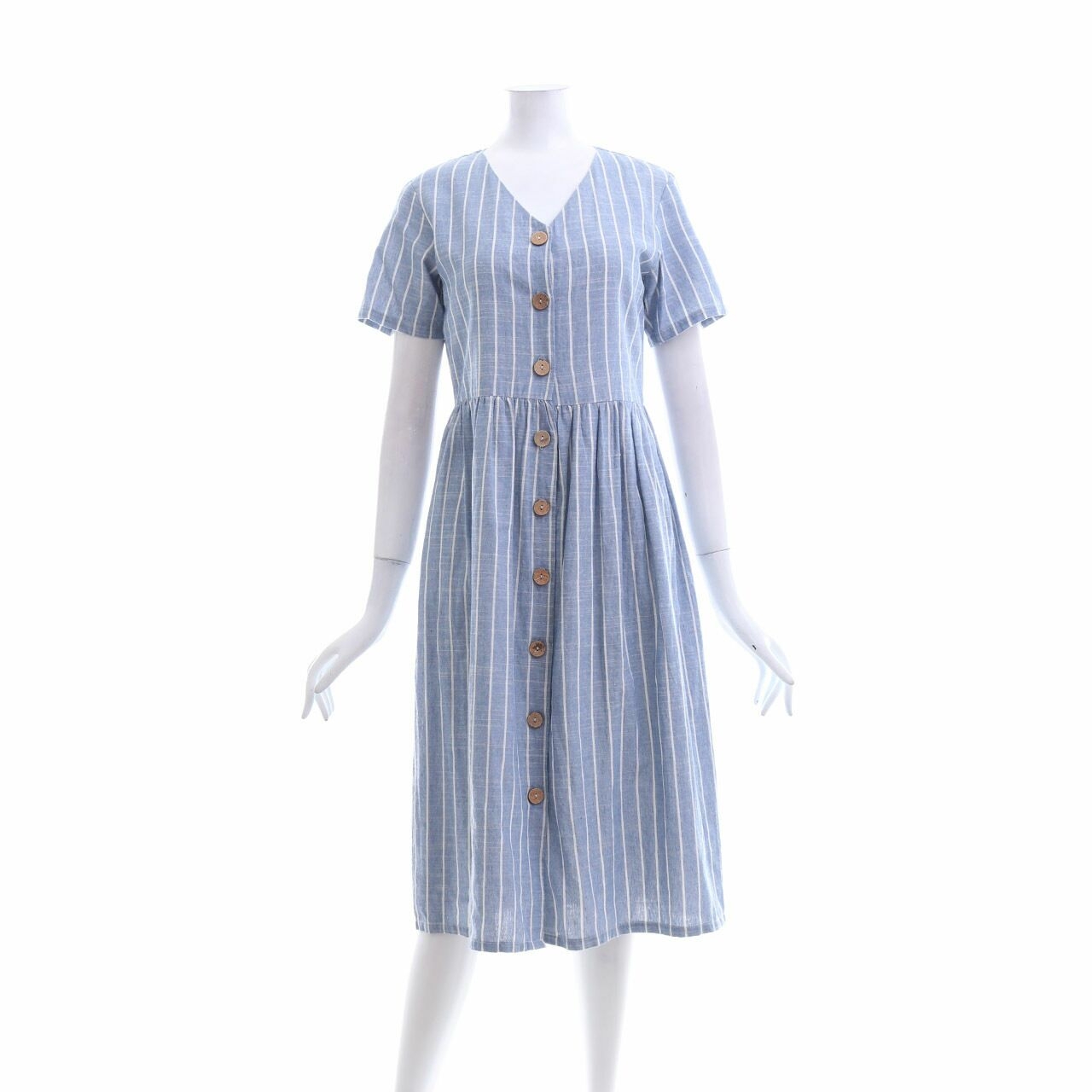 Ramune Blue Stripes Midi Dress