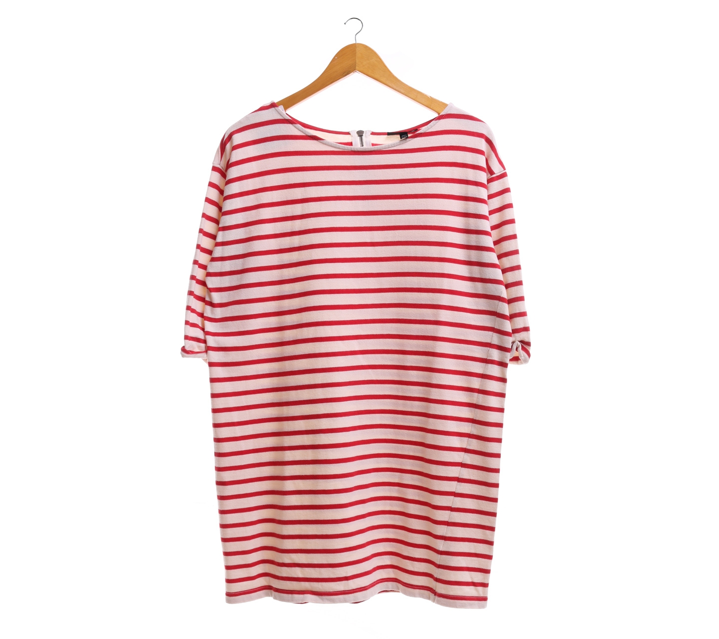 Topshop Red And Cream Striped Blouse