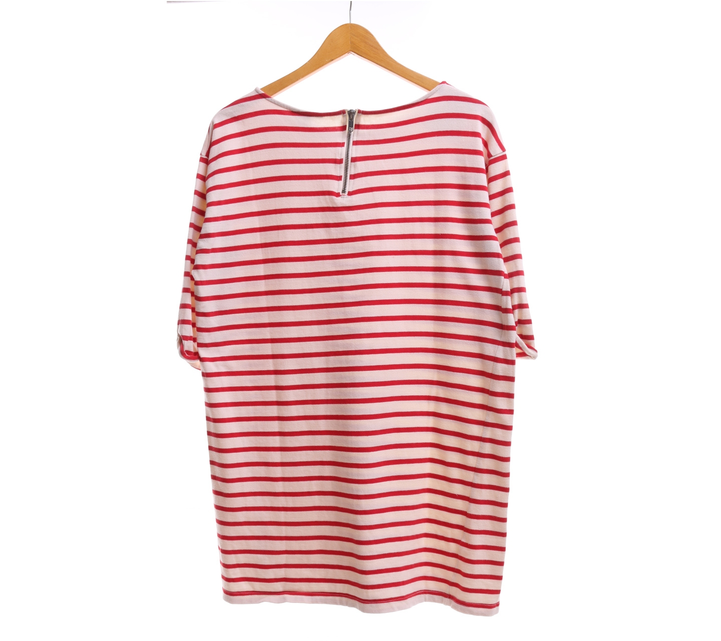 Topshop Red And Cream Striped Blouse