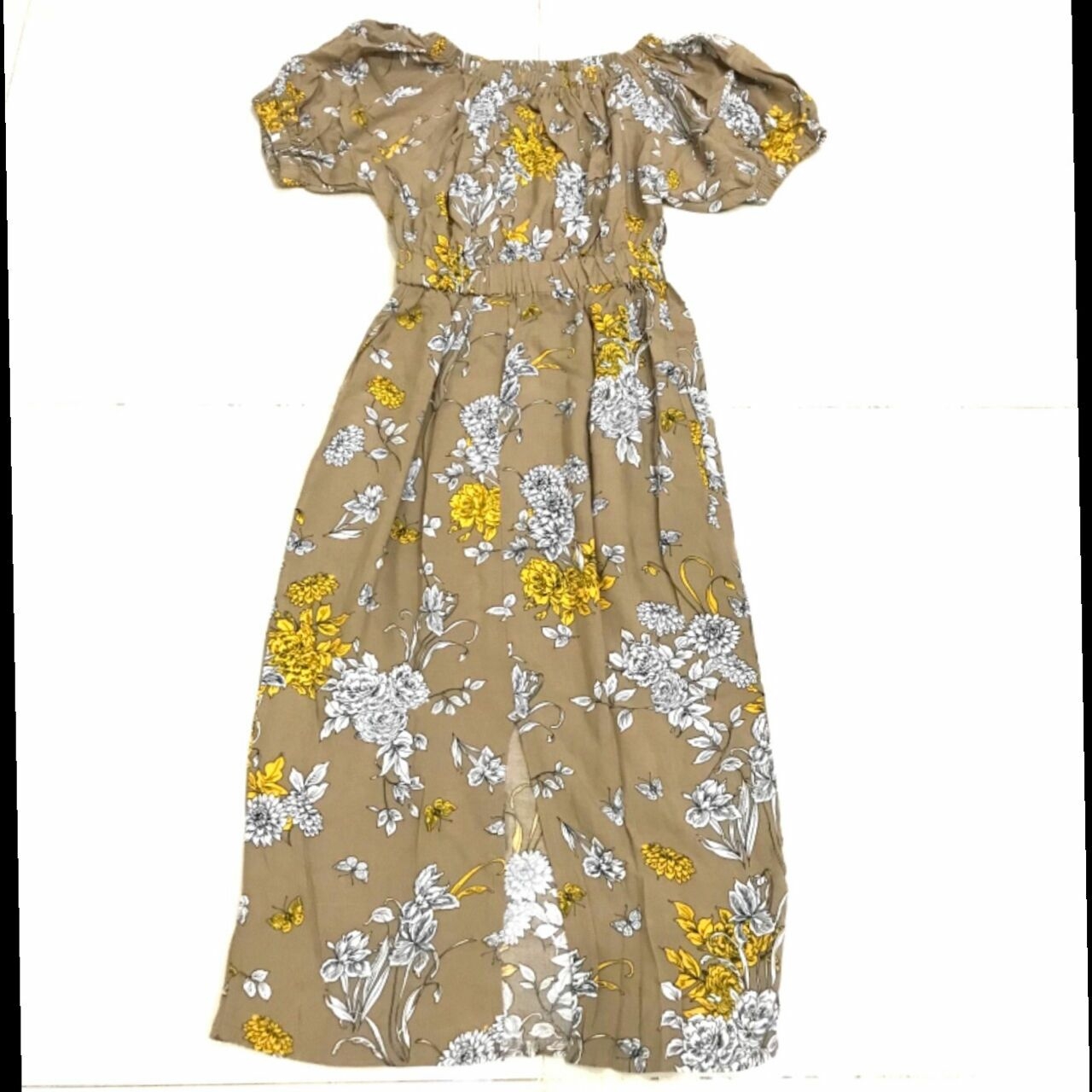 Viorth Apparel Brown Floral Long Dress