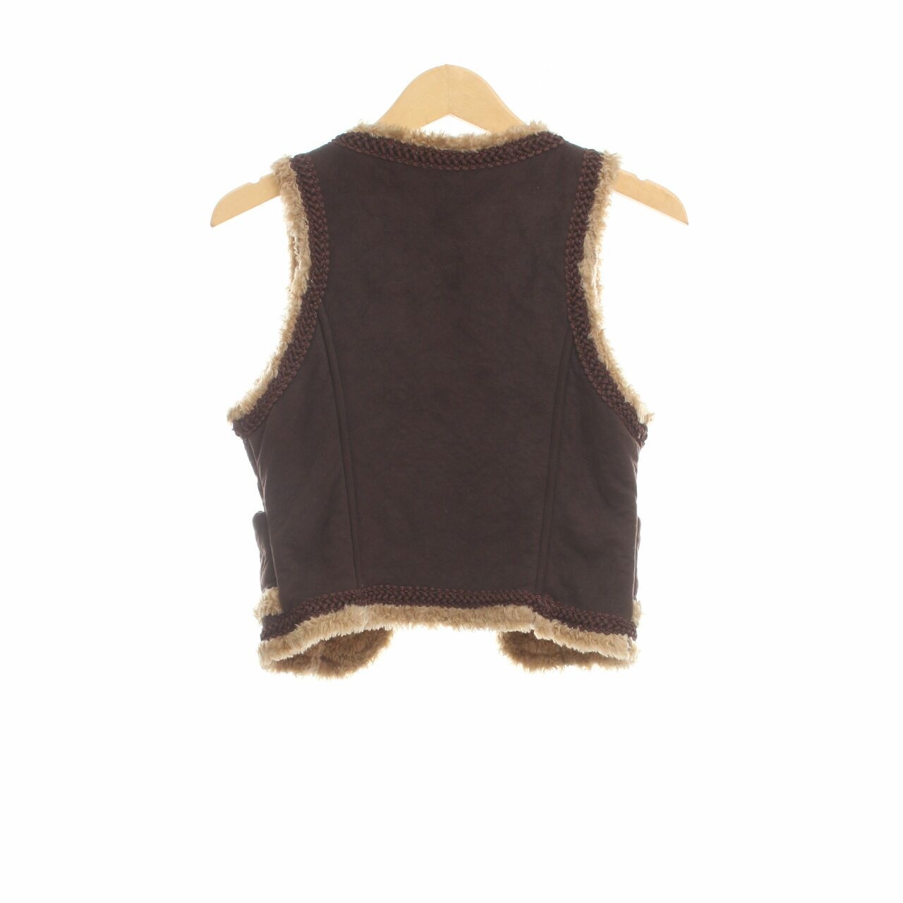 Zara Dark Brown Faux Fur Vest