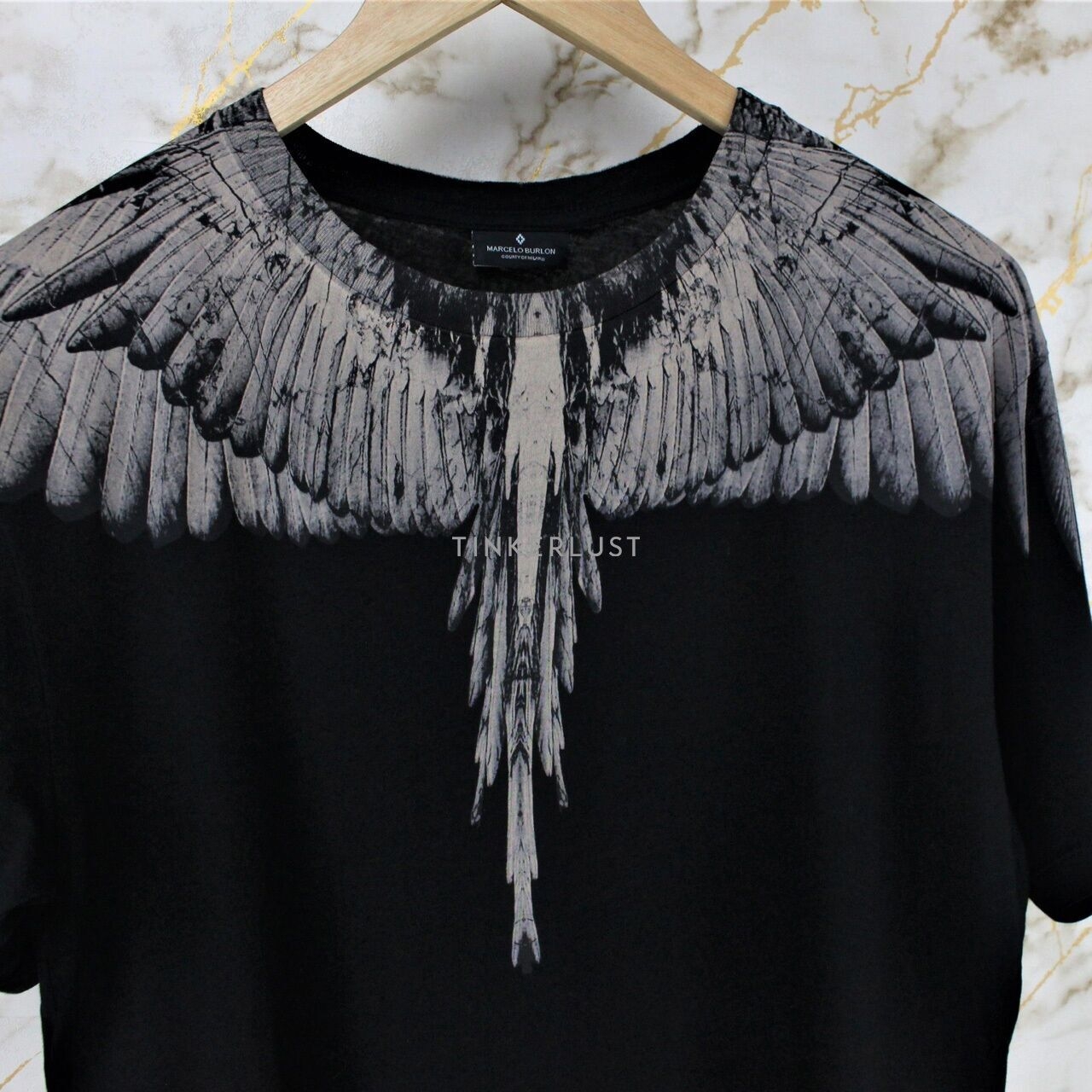 Marcelo Burlon Grey & Black Wings T-Shirt