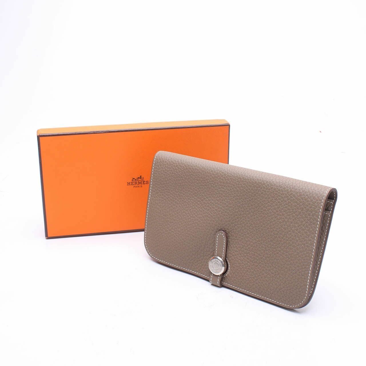 Hermes Dogon Taupe Grainy Bifold Wallet