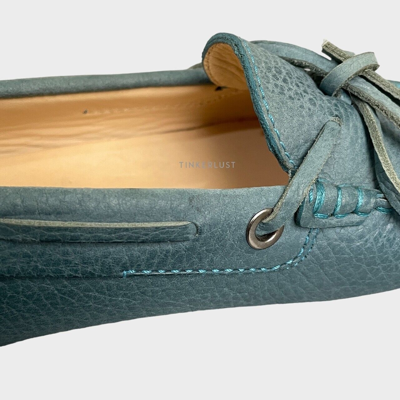 Tod's Gommino Driving Blue Leather Flats