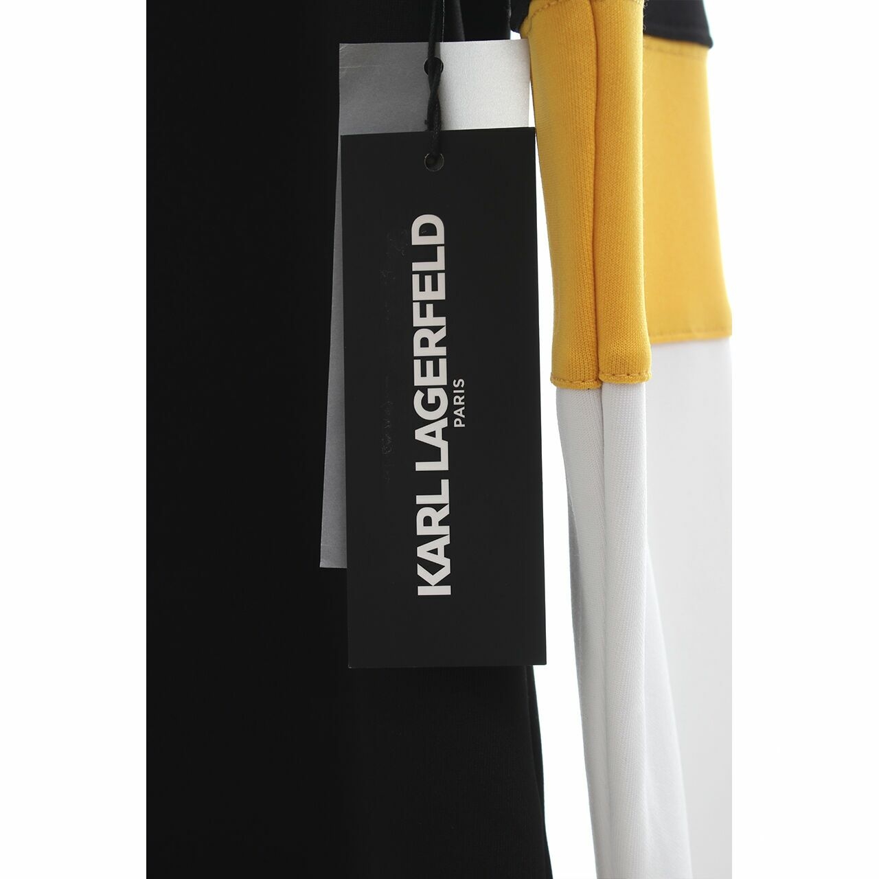 Karl Lagerfeld Casual Long Sleeve Colorblock List Yellow T-Shirt