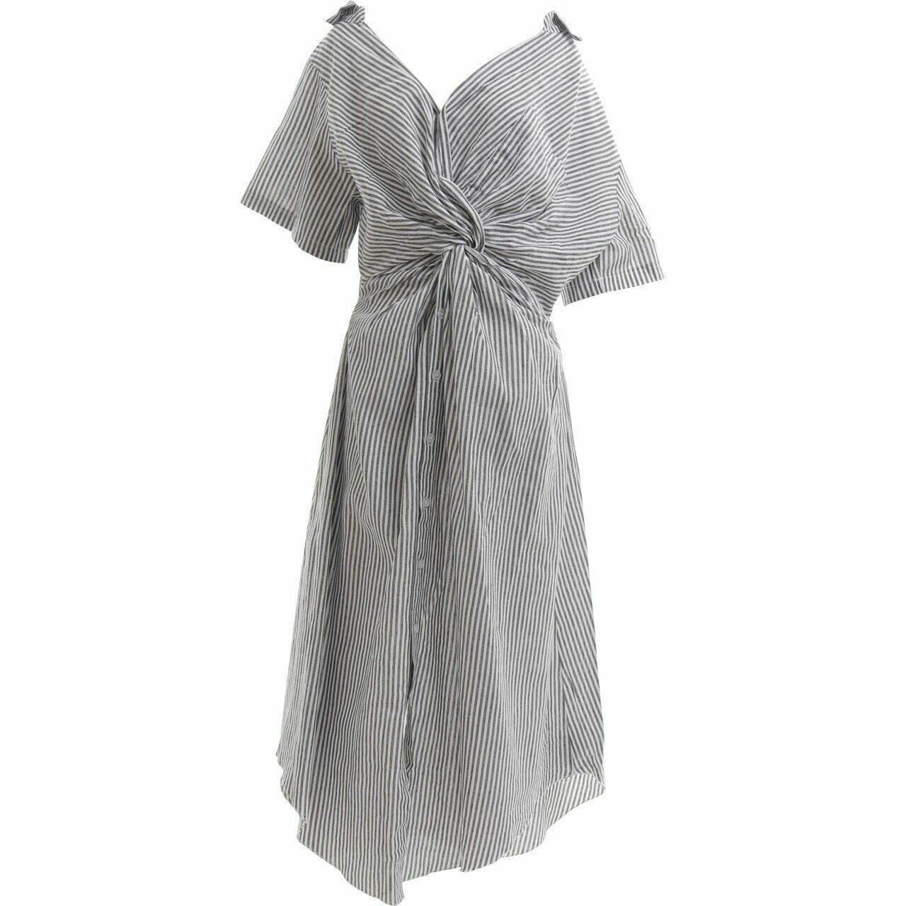 Private Collection Grey Stripes Long Dress