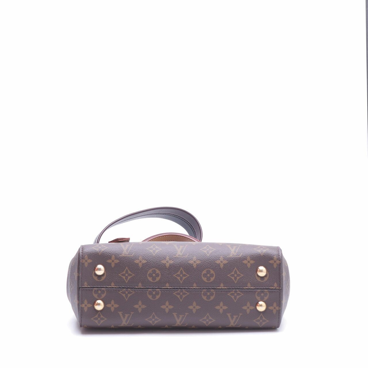 Louis Vuitton Cluny MM Brown Navy Maroon Strap Satchel Bag