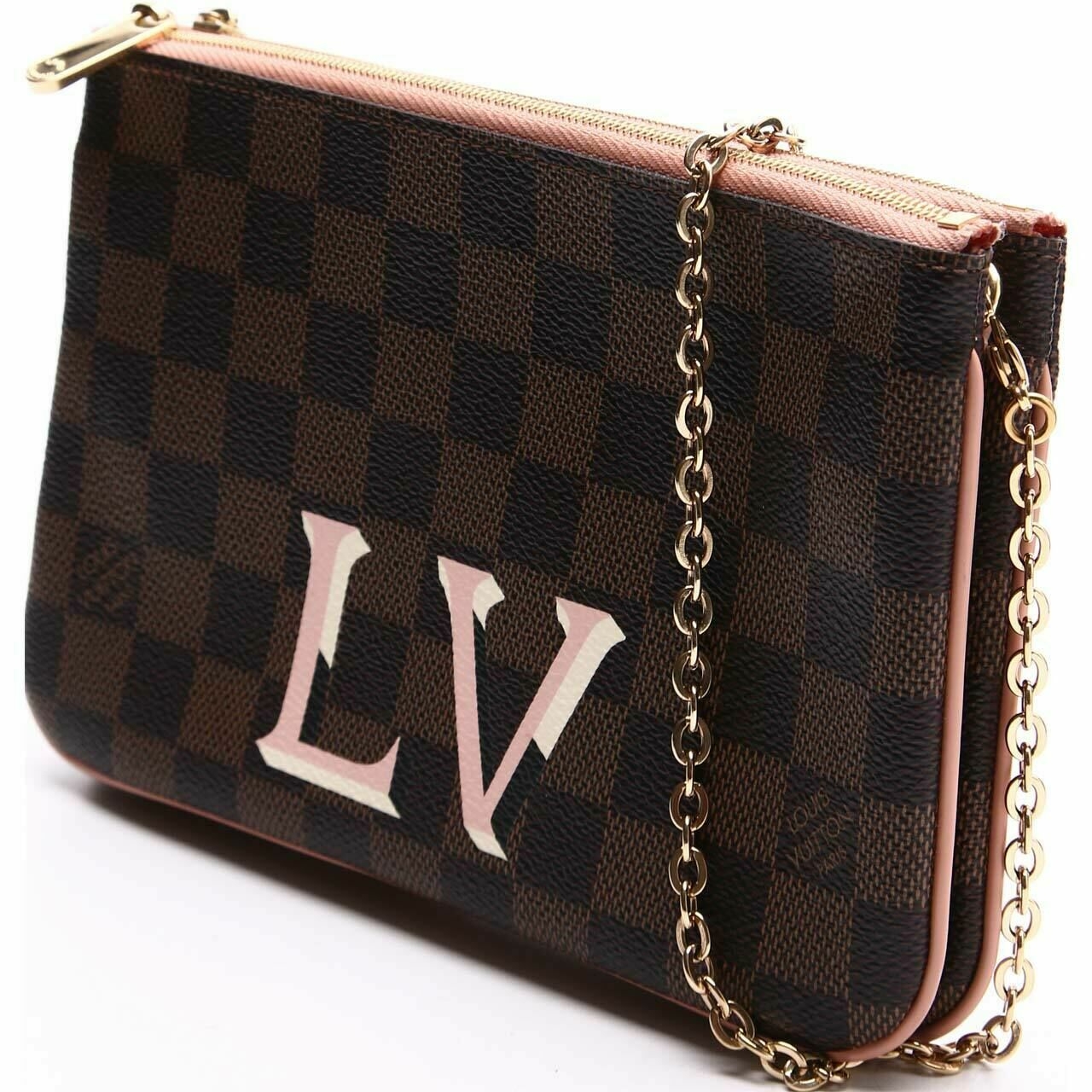 Louis Vuitton Double Zip Damier Brown Ebene Sling Bag