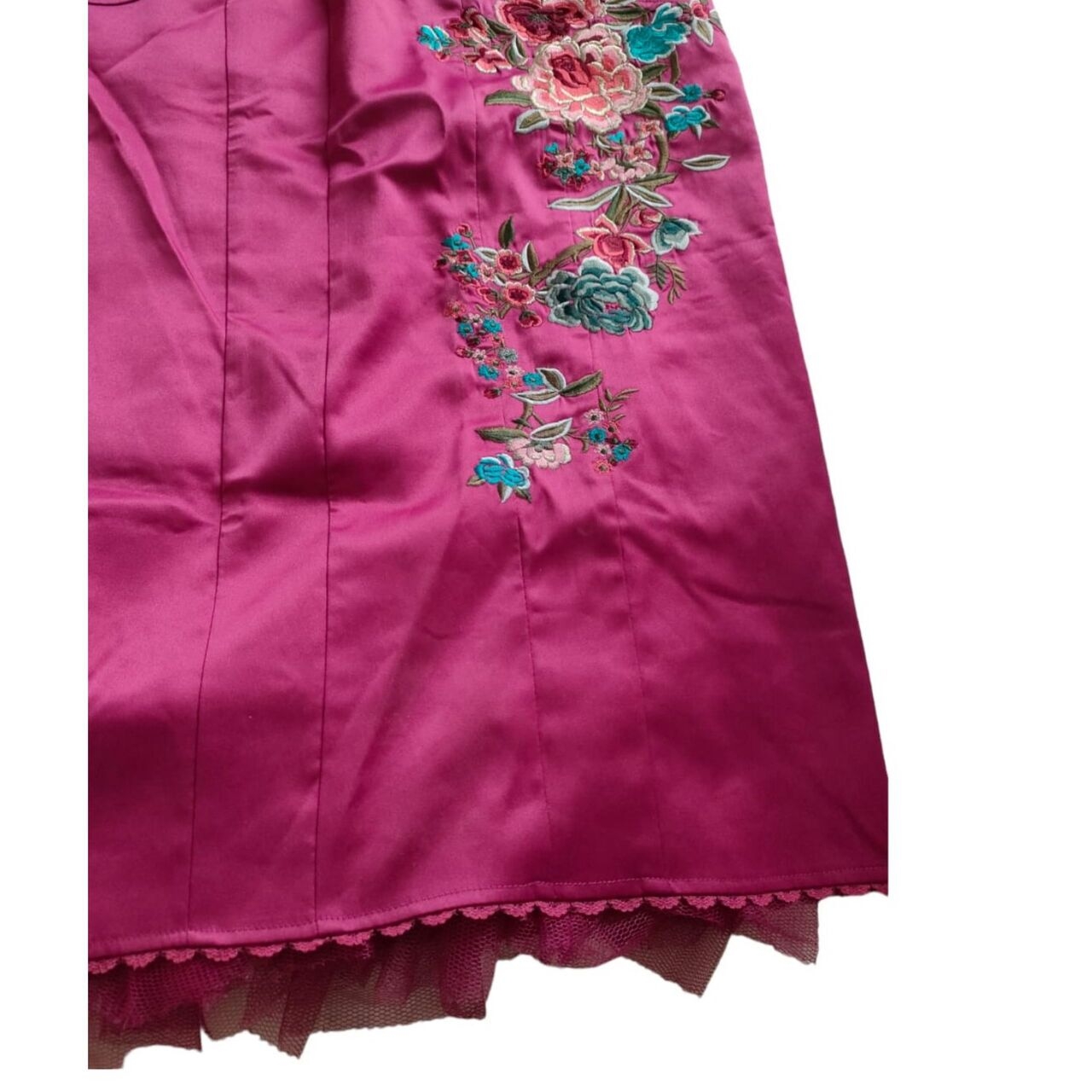 Karen Millen Fuchsia Floral Midi Skirt