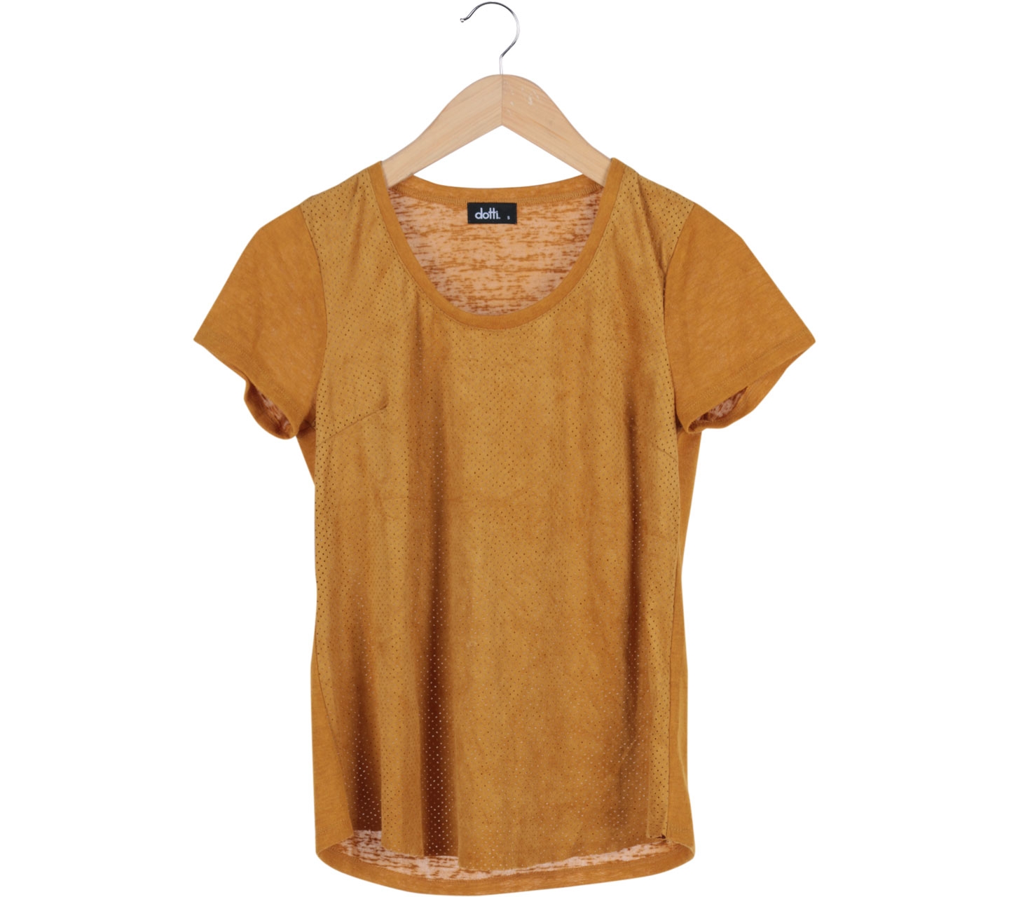 Dotti Yellow Velvet Knitted T-Shirt