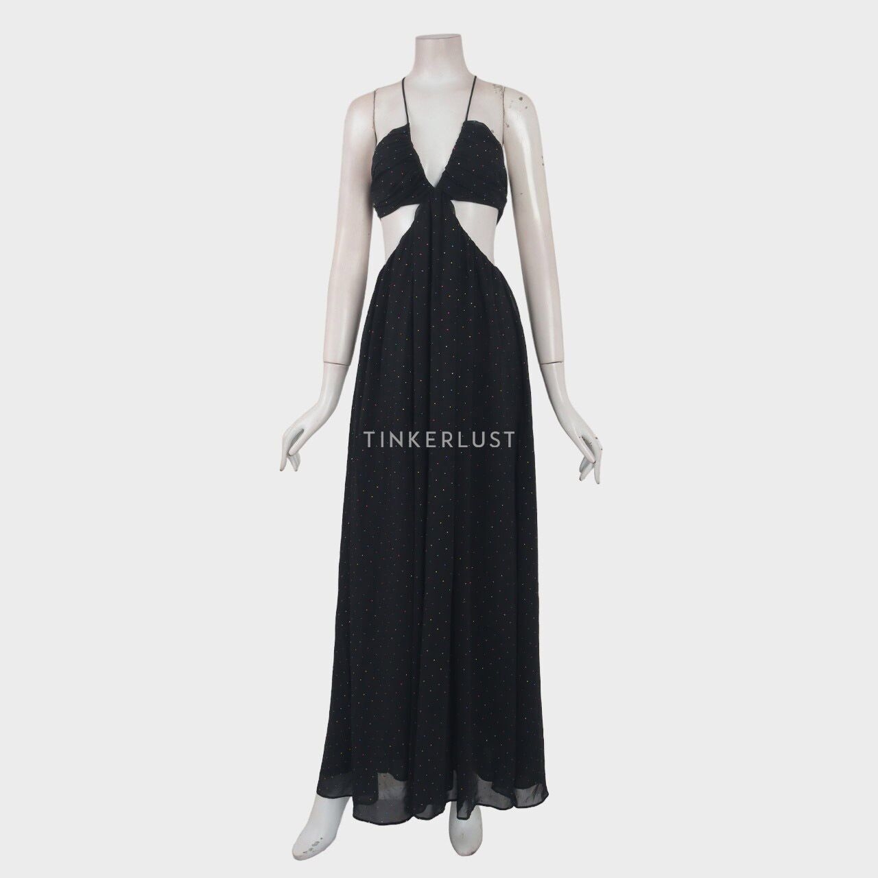 Topshop Black Slit Long Dress