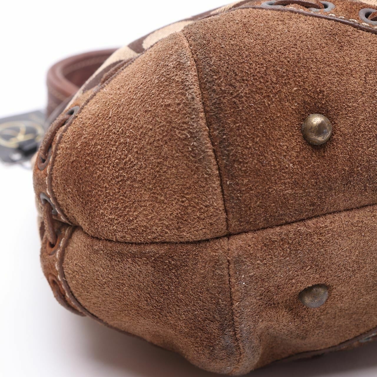 Coach Monogram Brown Mini Handle Hand Bag