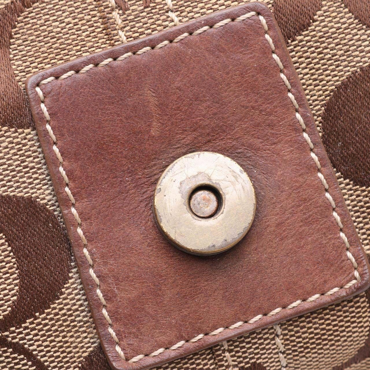 Coach Monogram Brown Mini Handle Hand Bag