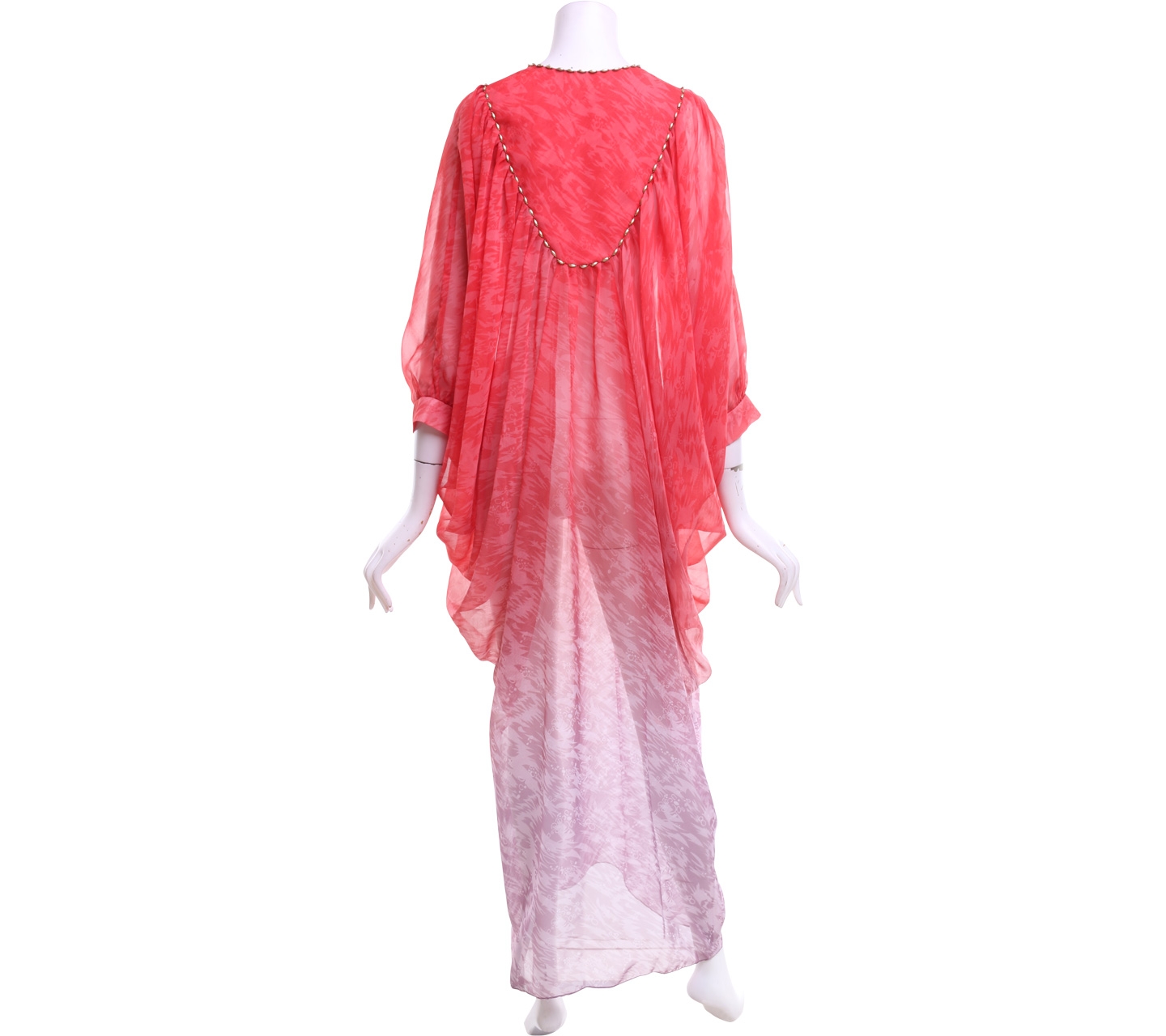 Eddy P Chandra Red & Lavender Batwing Long Dress