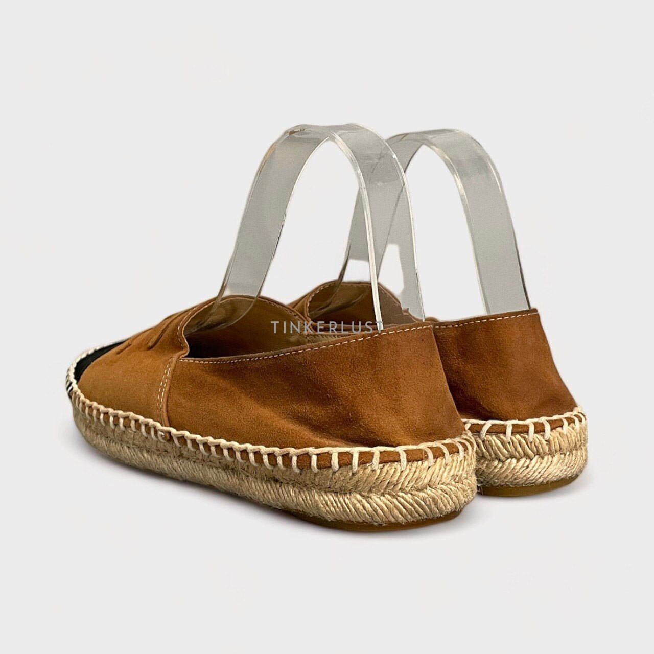 Chanel Espadrilles Brown Suede Leather Flats
